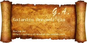 Galanics Annamária névjegykártya